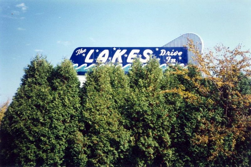 Lakes Drive-In Theatre - Marquee Overgrown - Photo From Water Winter Wonderland